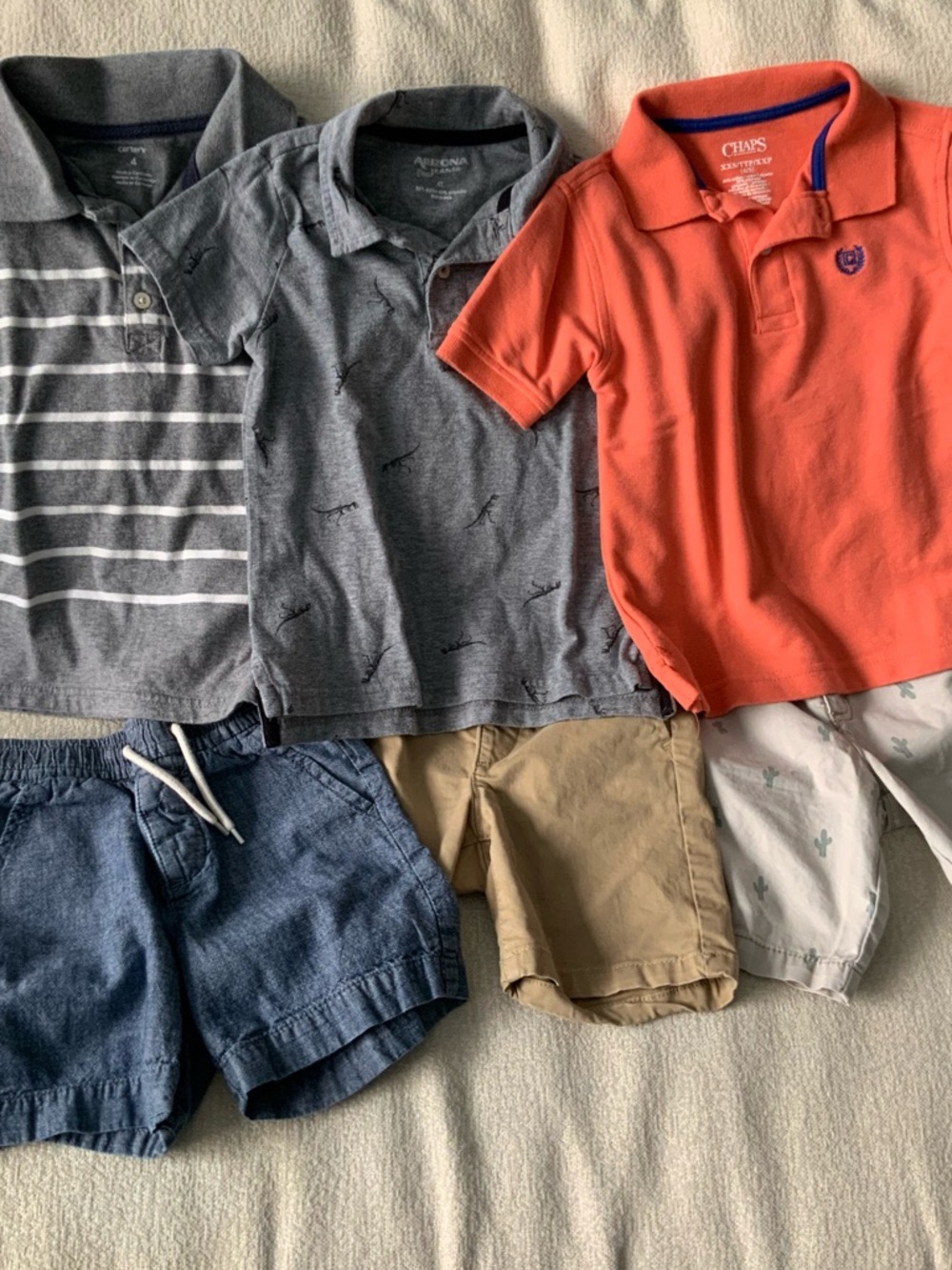 4T boy short sleeve polo shirts & shorts bundle lot